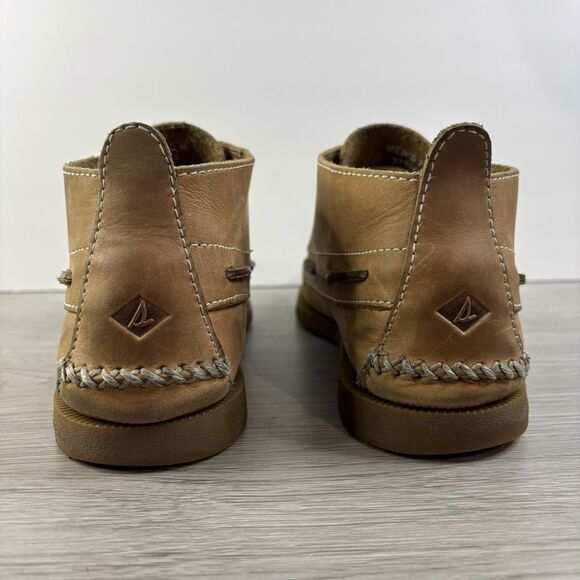 Sperry Top Sider Brown Leather Chukka Ankle Boots Sahara Men’s Lace Up 7.5M - Picture 3 of 14